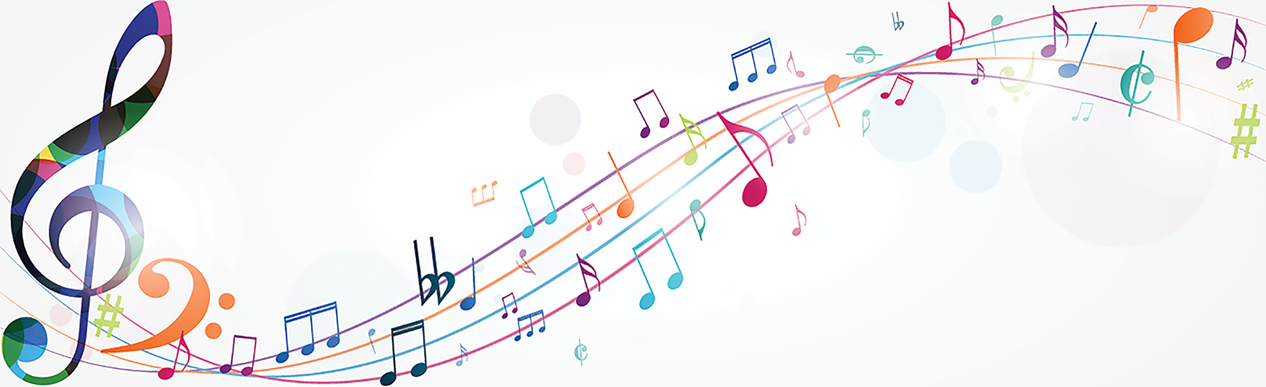 Colorful music notes